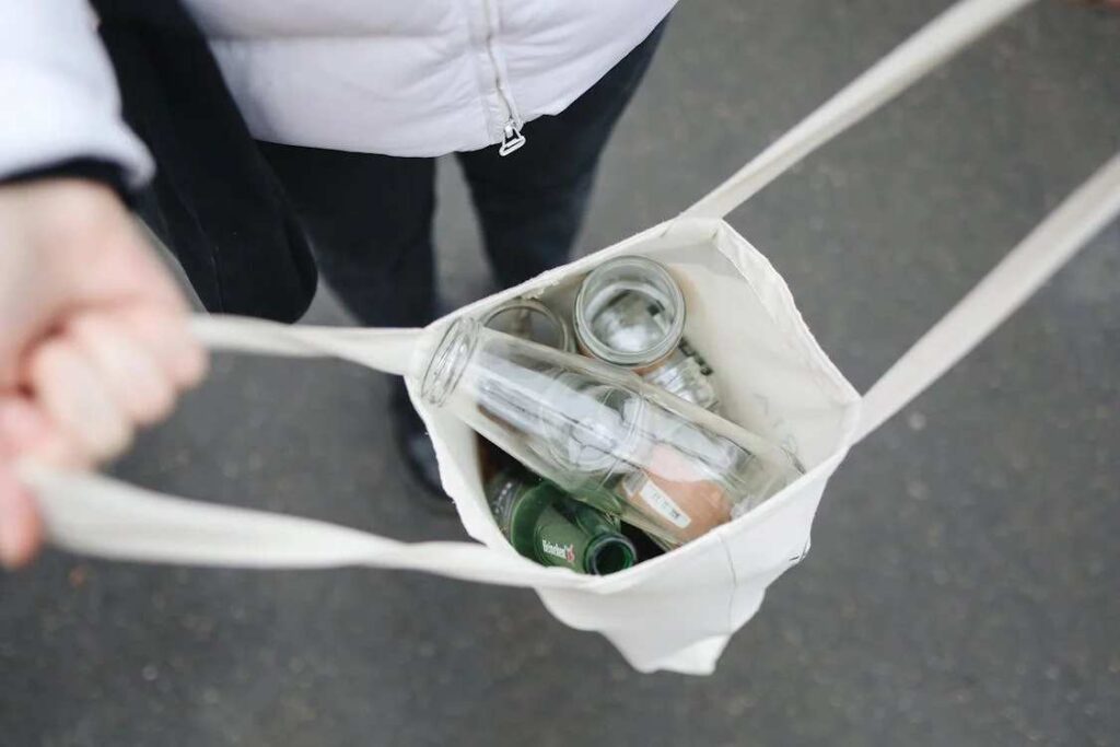 glass bottles in a bag