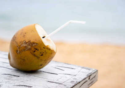 coconut with straw